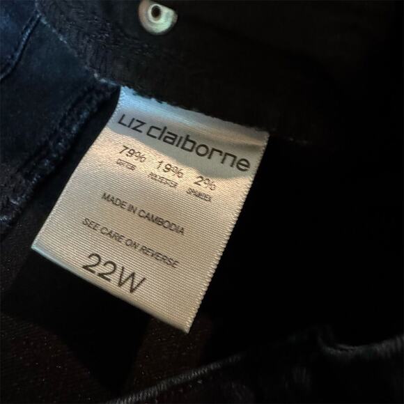 Liz Claiborne Plus Size 22W Blue Bootcut Dark Wash Jeans Classic Fit READ - Picture 7 of 11